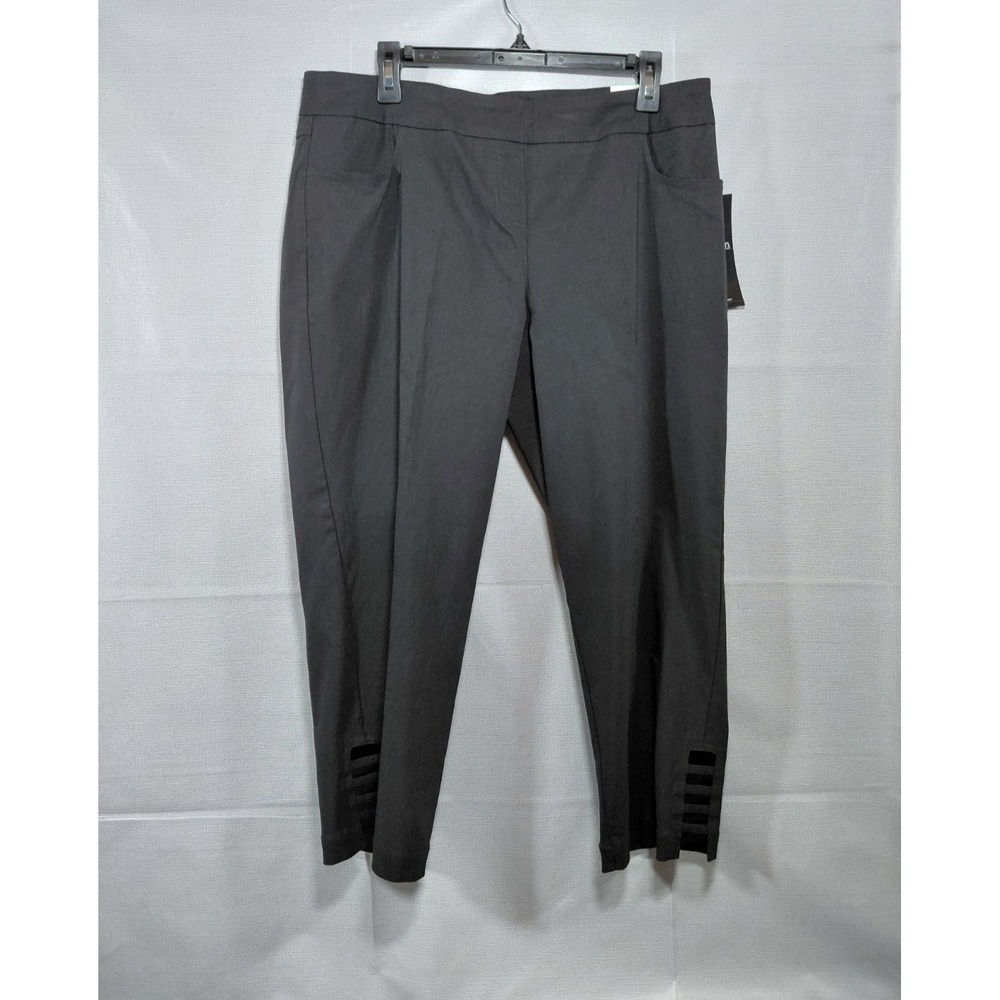 Slim Sation by Multiples Crop Pants Women 16 Black Tummy Control Slims Smooths